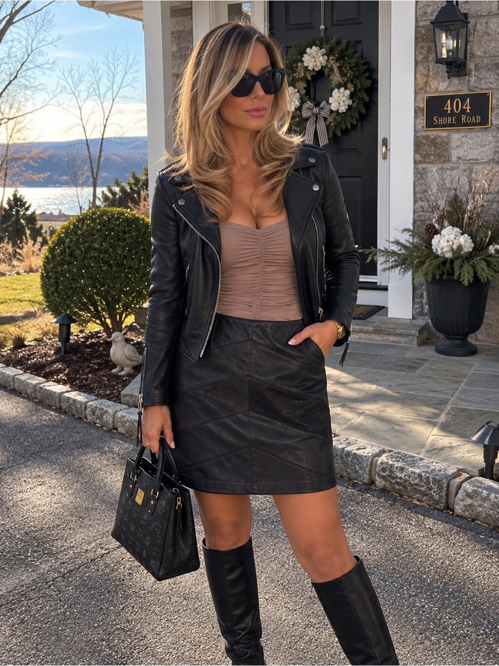 Black Leather Biker Jacket vintage